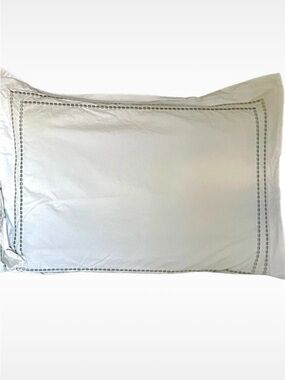 2 Pottery Barn Embroidered Border Shams